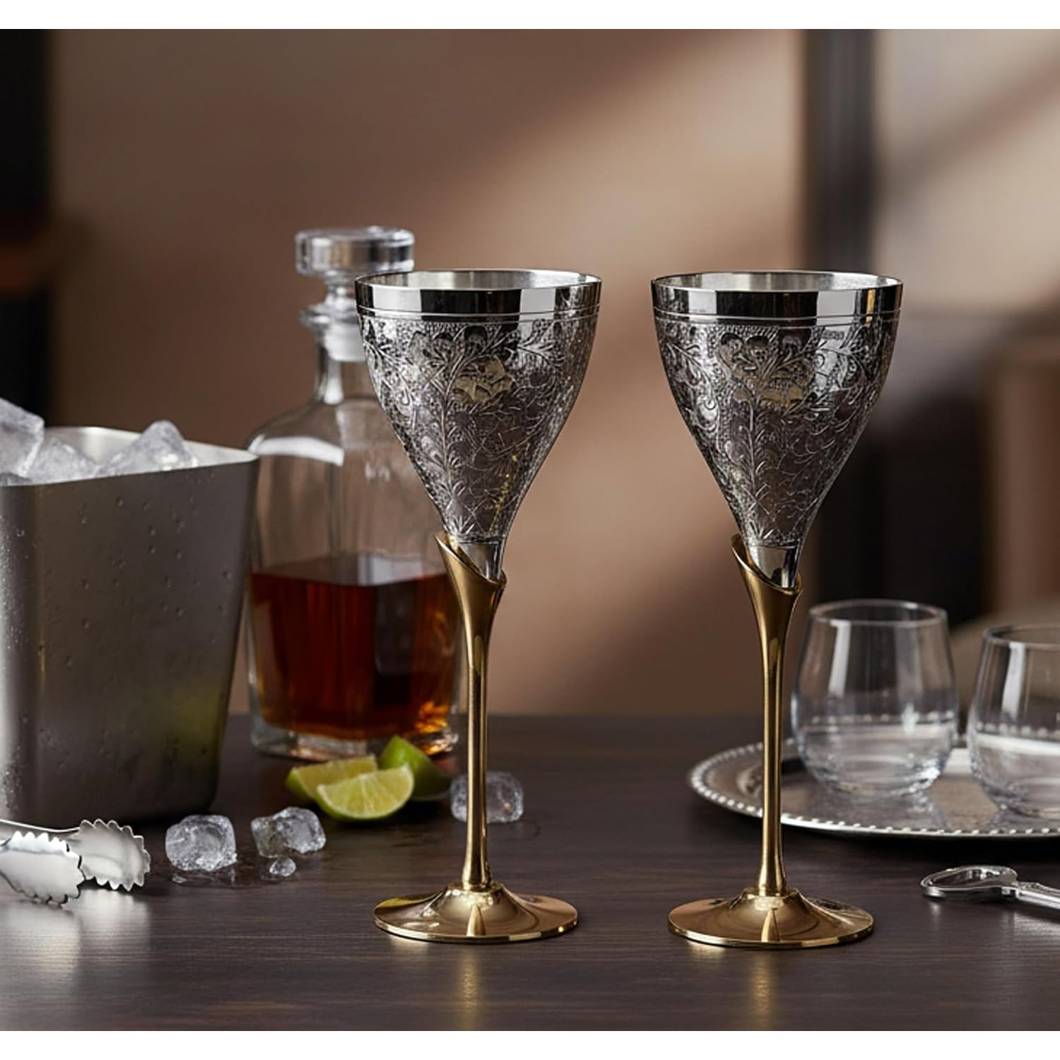 Engraved Brass Goblets Set of 2, an engraved gift from Engraved Gifts Company