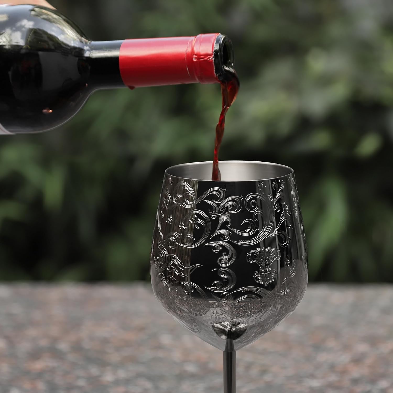 Engraved Stainless Steel Wine Glasses, Set of 2: image 5