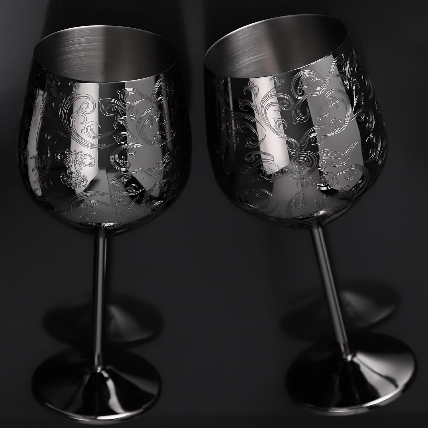 Engraved Stainless Steel Wine Glasses, Set of 2: image 6
