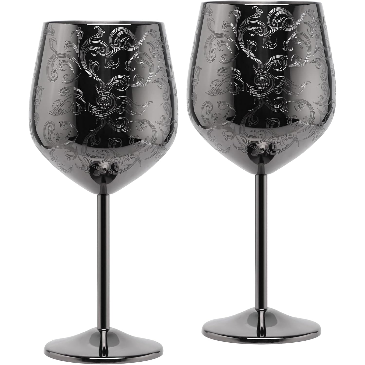 Engraved Stainless Steel Wine Glasses, Set of 2: image 8