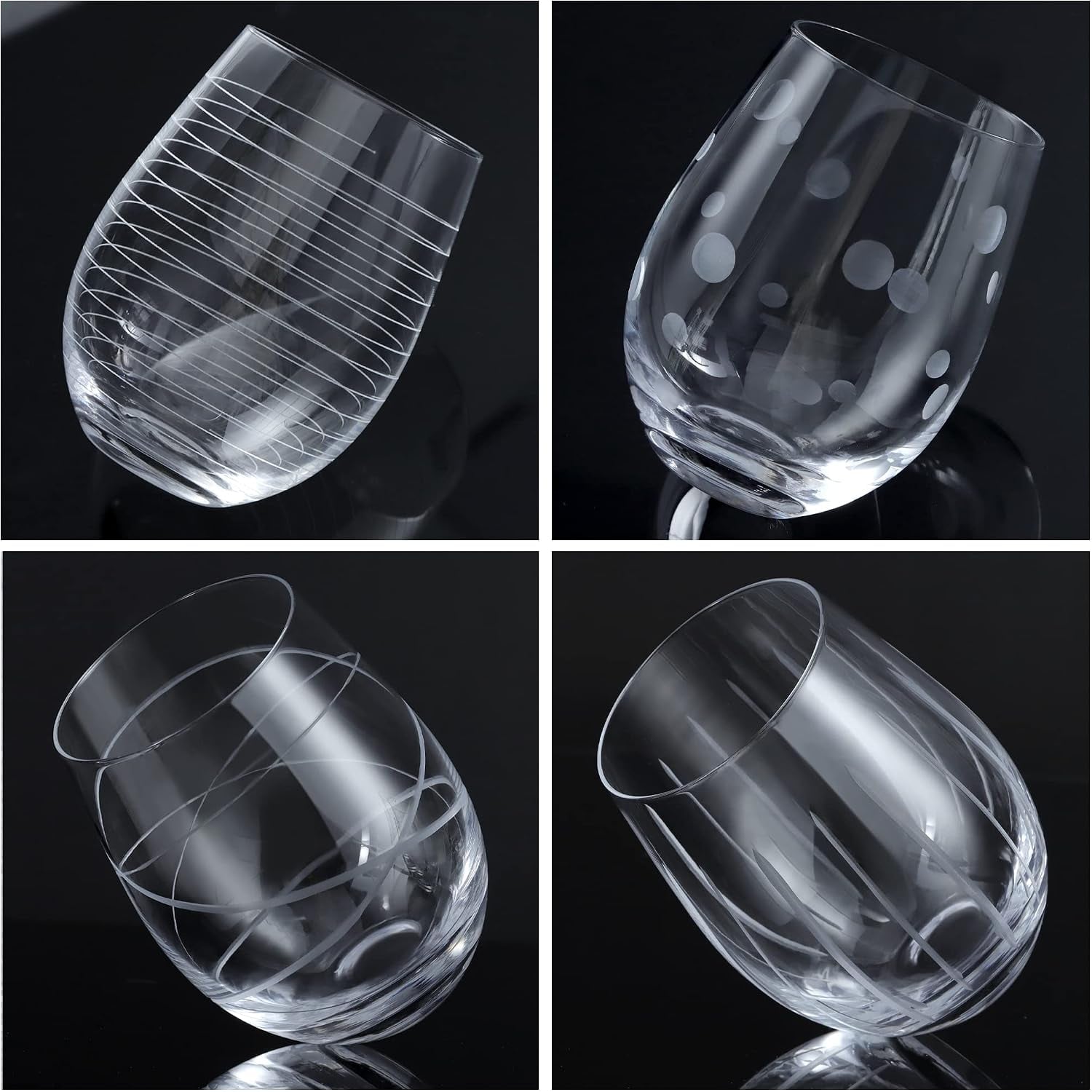 Engraved Stemless Wine Glasses Set of 4: image 7
