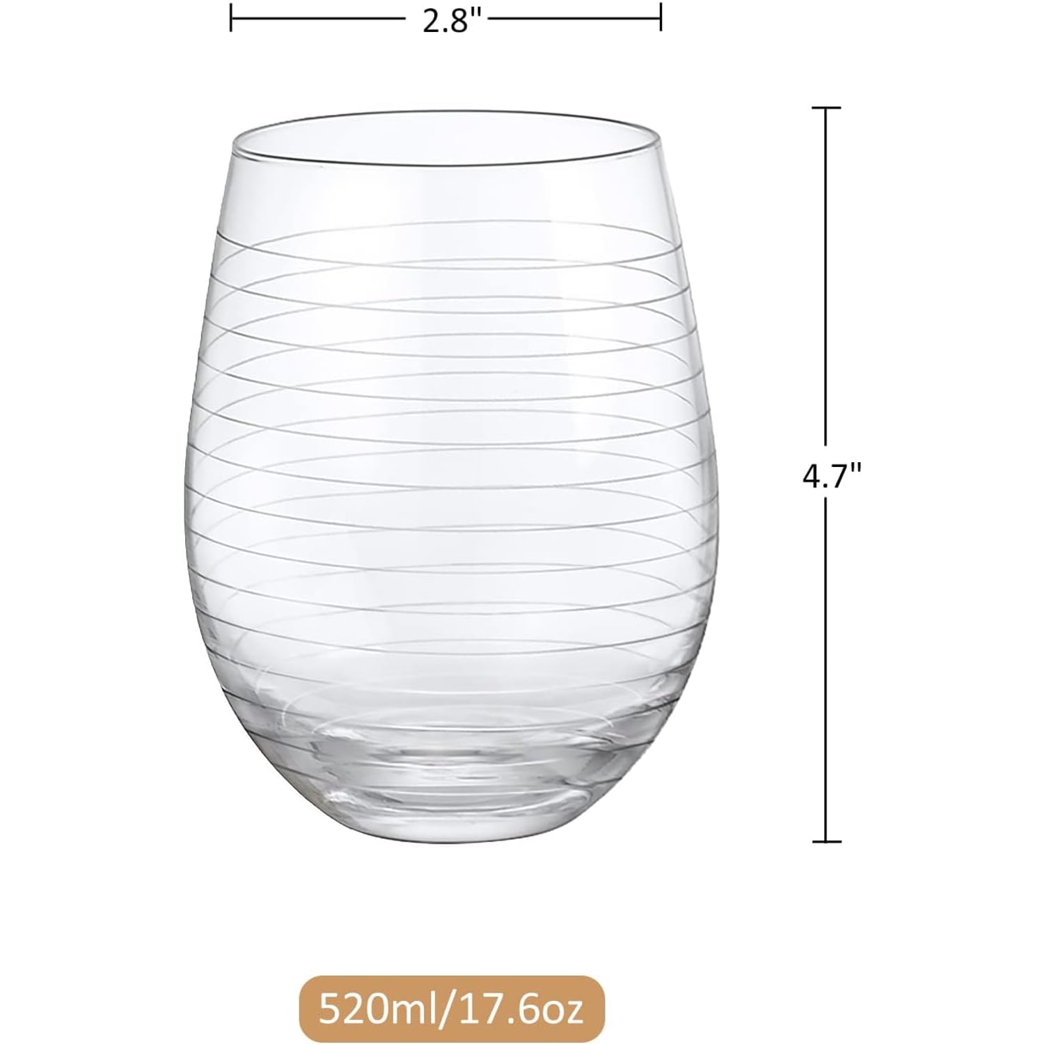 Engraved Stemless Wine Glasses Set of 4: image 8