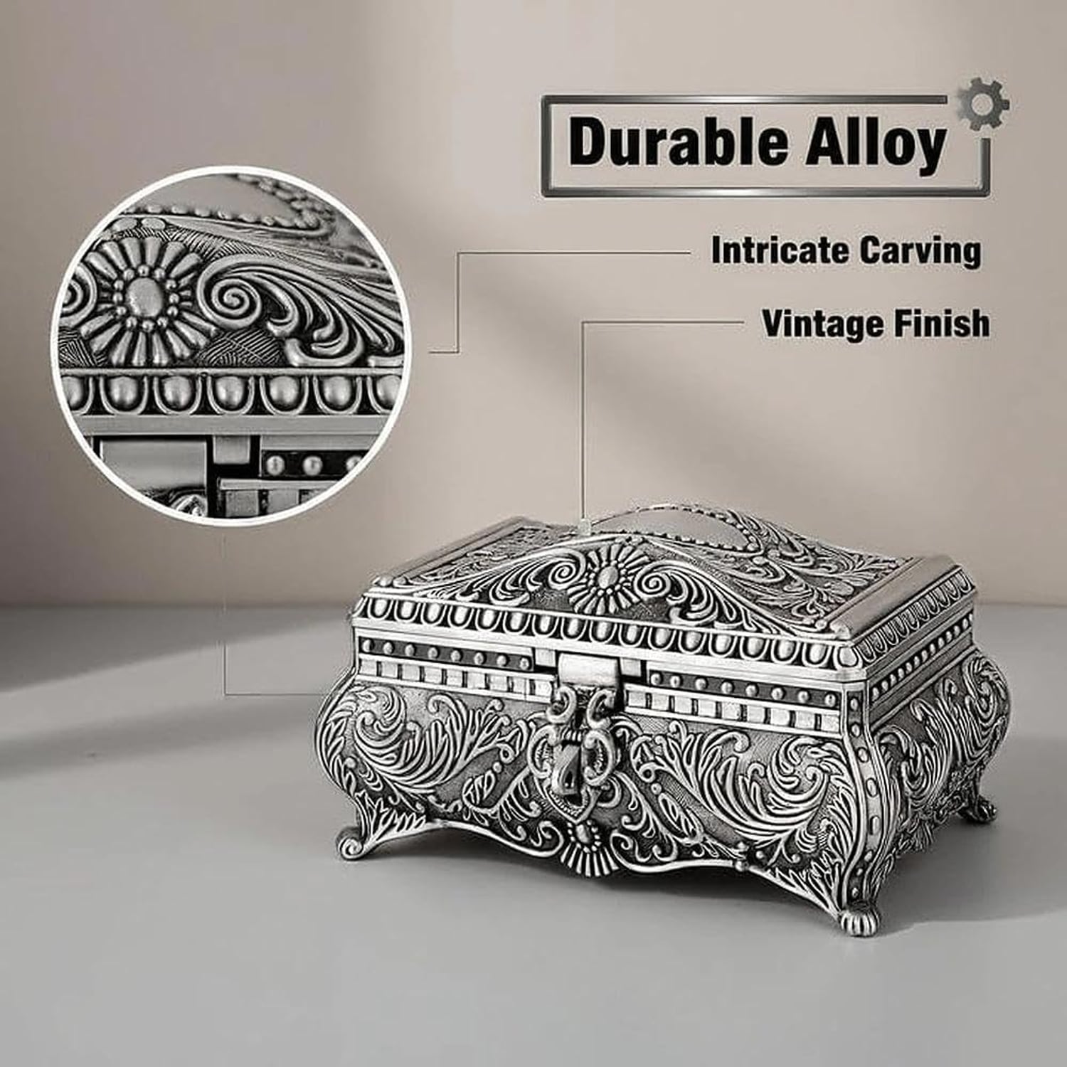 Engraved Antique Trinket Box: image 6