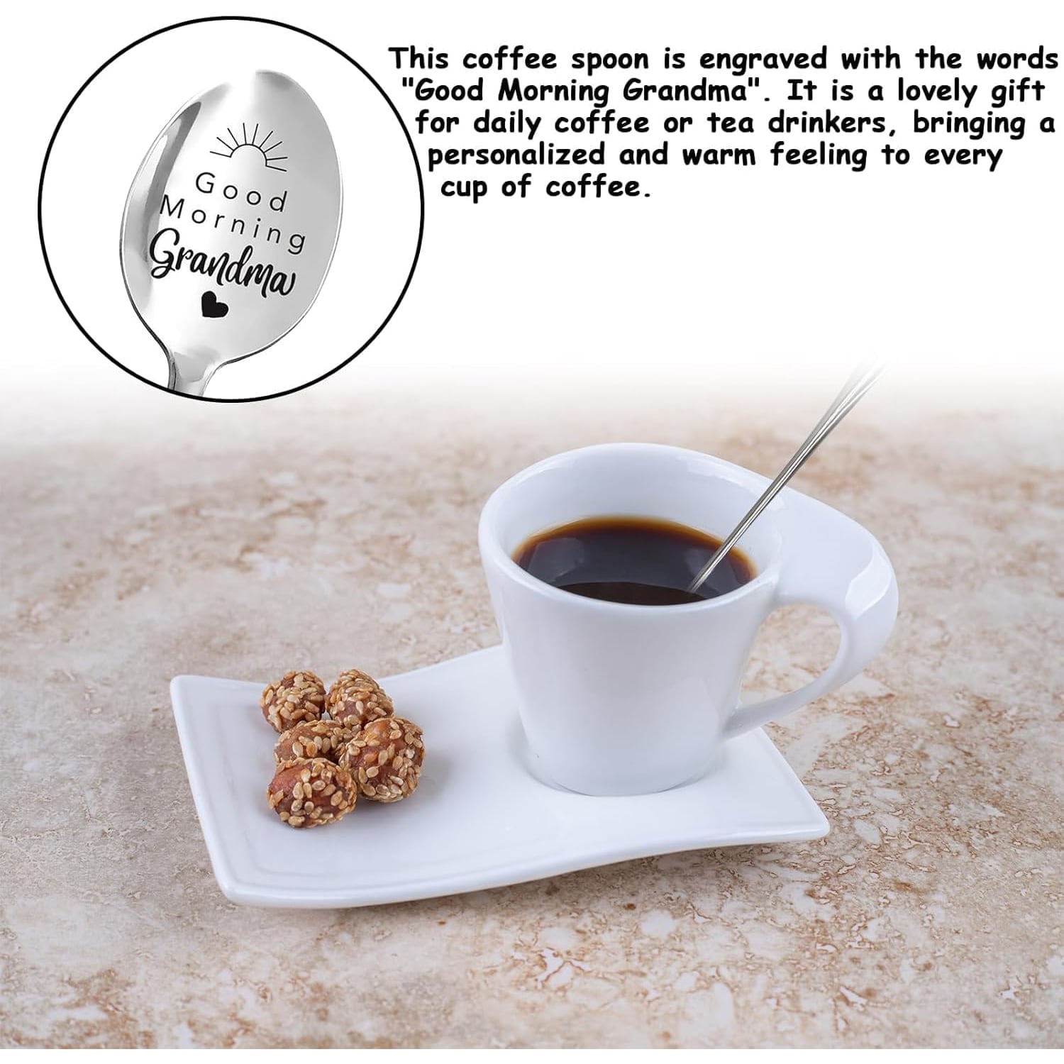 Good Morning Grandma Engraved Spoon Set (2 Pieces): image 3