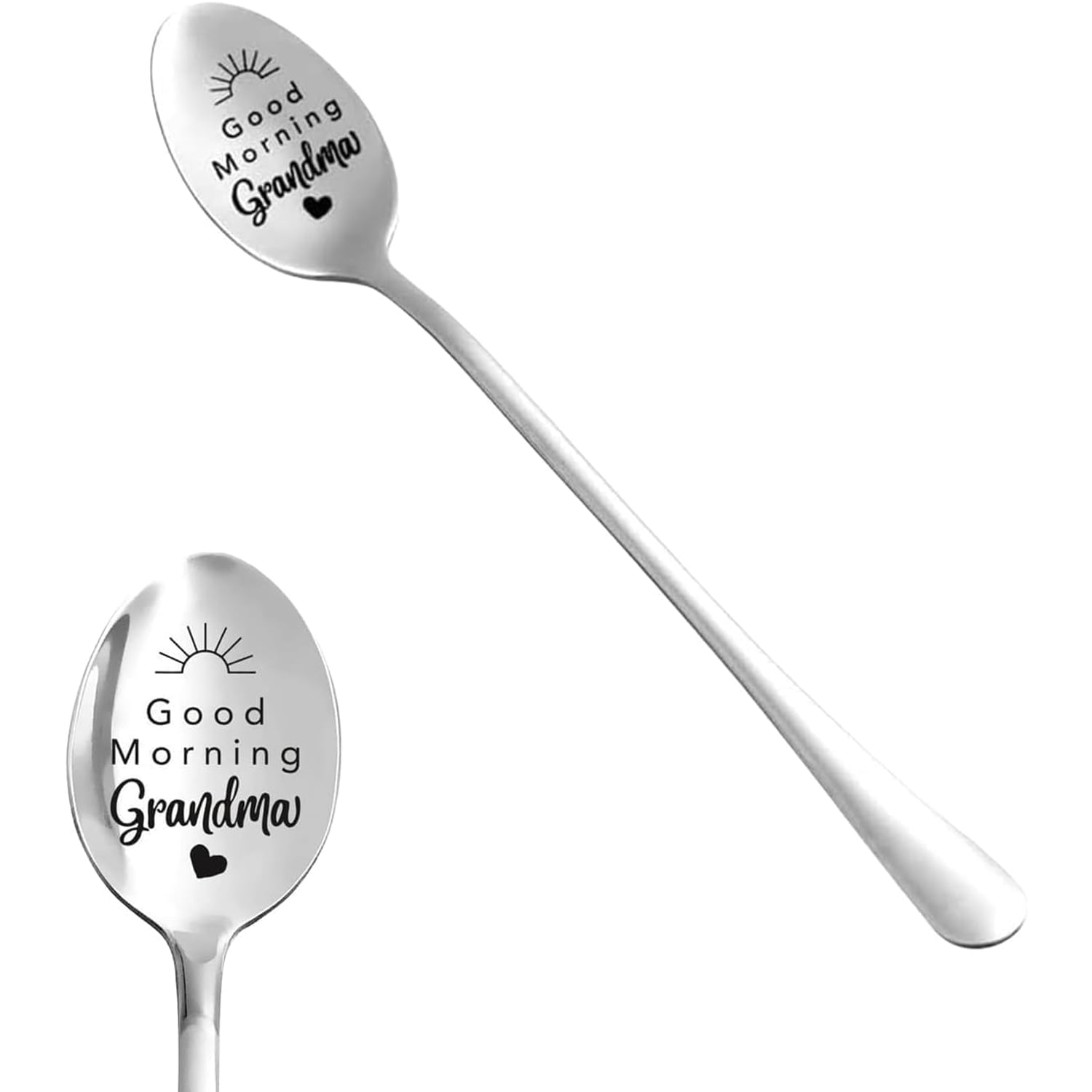 Good Morning Grandma Engraved Spoon Set (2 Pieces)
