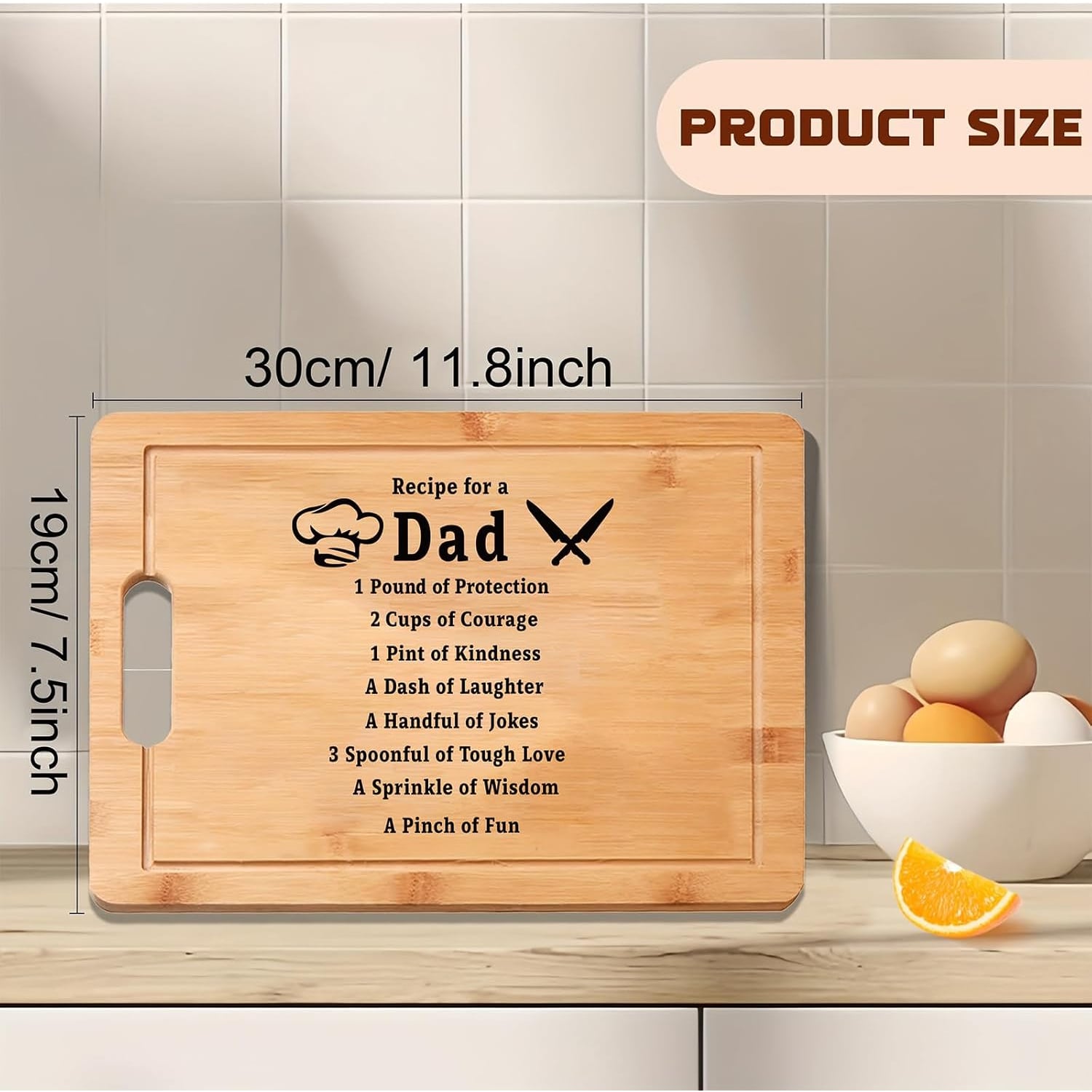 Recipe for a Dad Engraved Chopping Board: image 3