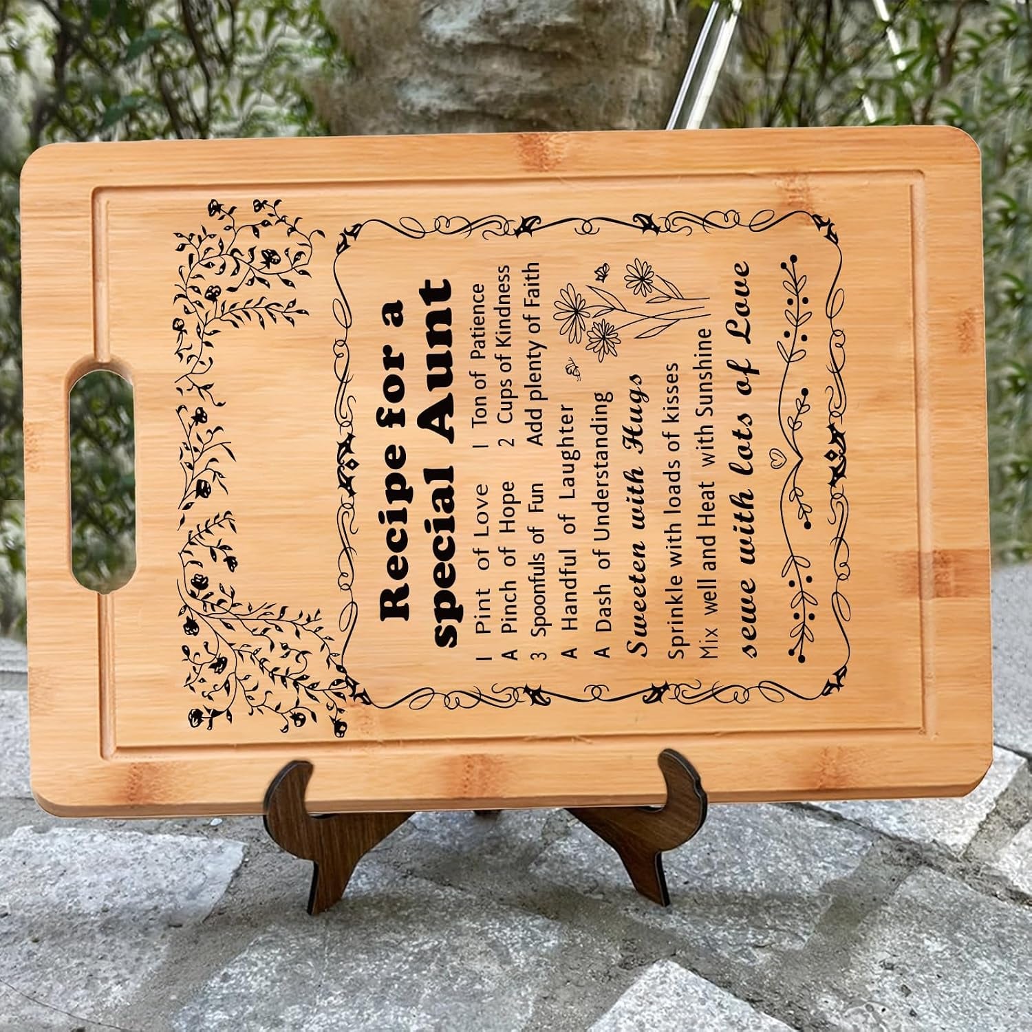 Special Aunt Engraved Bamboo Chopping Board dimensions and specifications