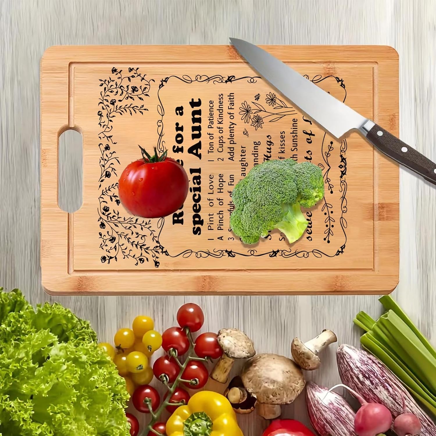 Special Aunt Engraved Bamboo Chopping Board dimensions and specifications