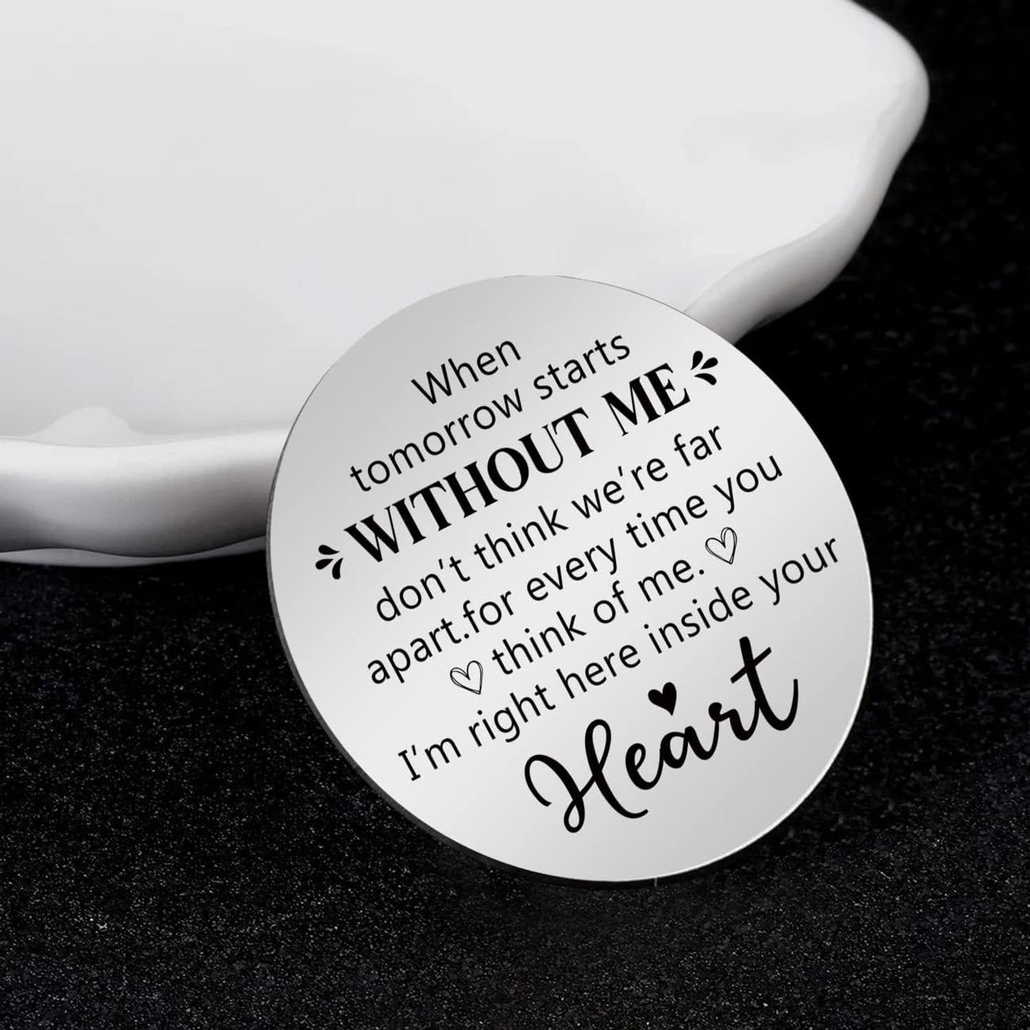 Engraved Pocket Hug Keyring with Keepsake Token