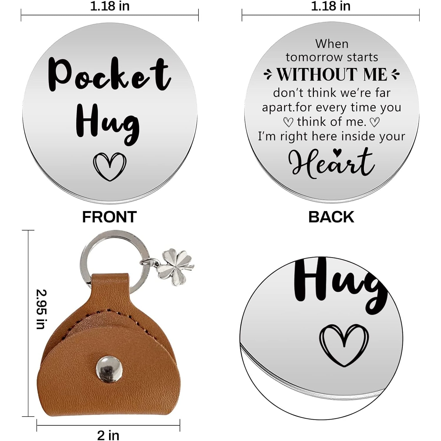 Engraved Pocket Hug Keyring with Keepsake Token