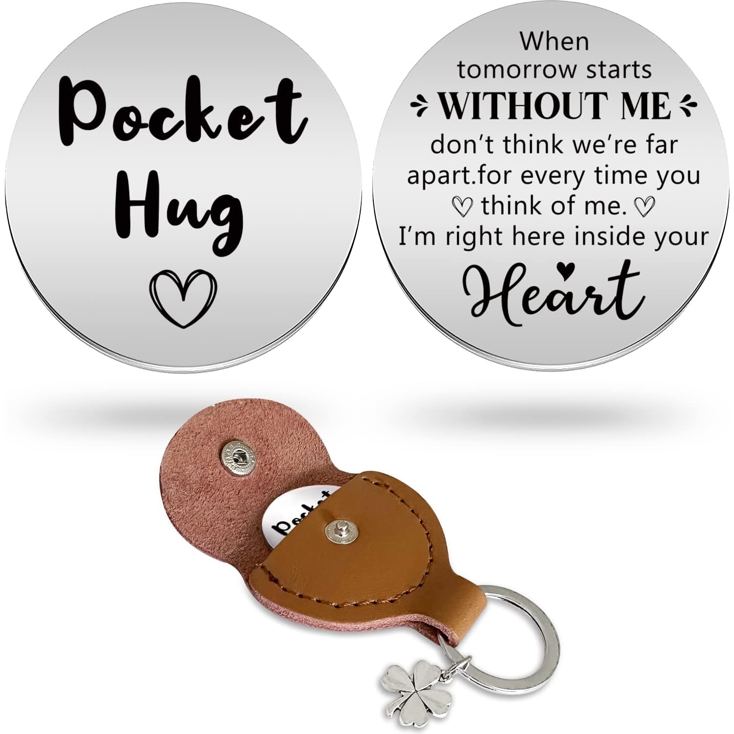 Engraved Pocket Hug Keyring with Keepsake Token