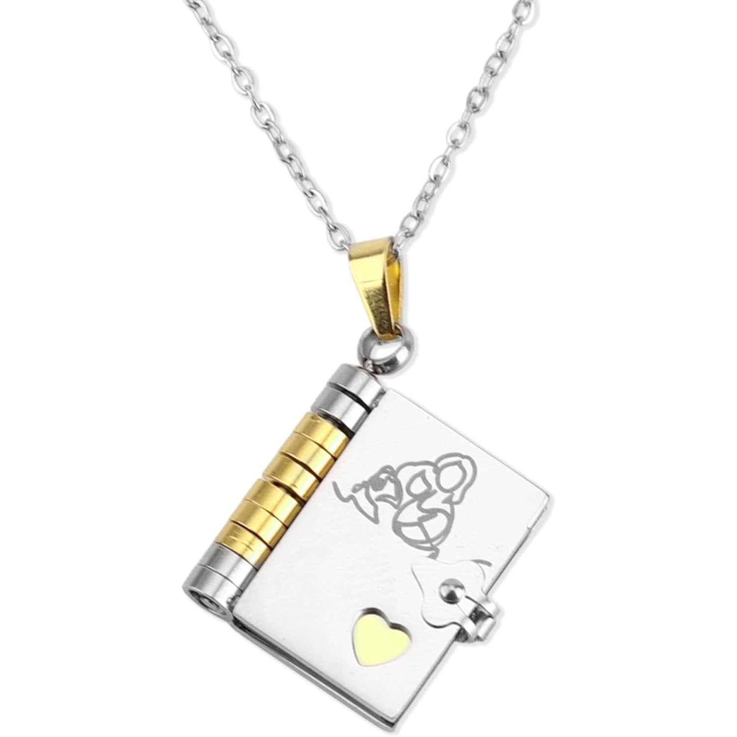 Granddaughter Engraved Book Necklace with Six Unfolding Pages: image 5