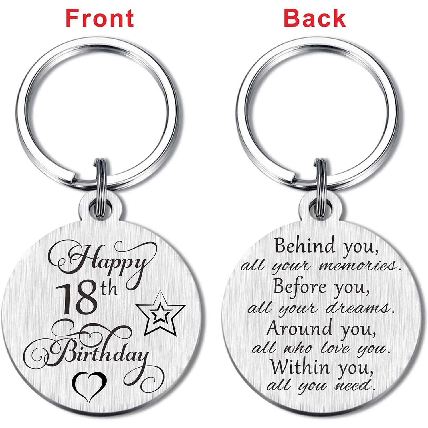 Happy 18th Birthday Engraved Keyring: image 2