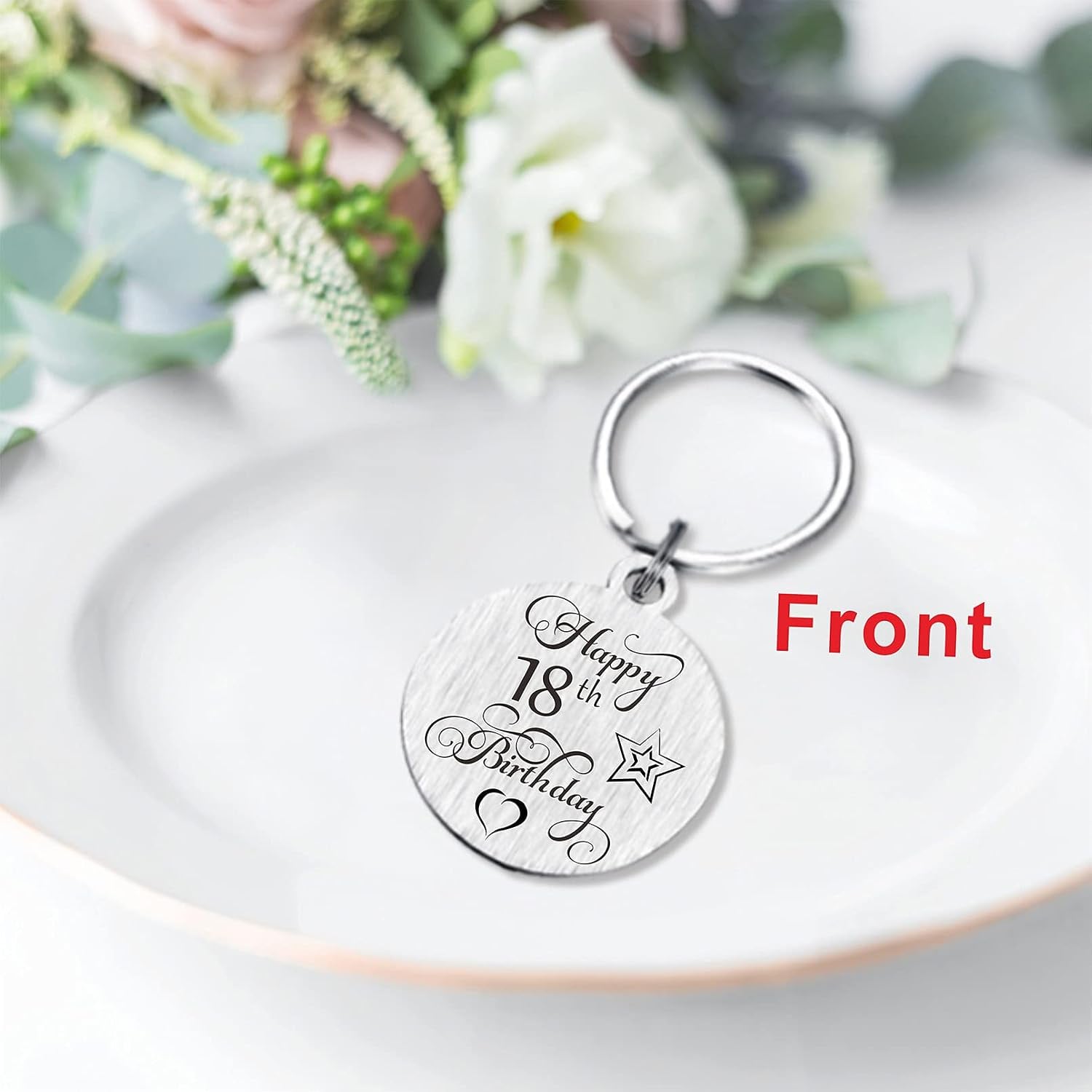 Happy 18th Birthday Engraved Keyring: image 4