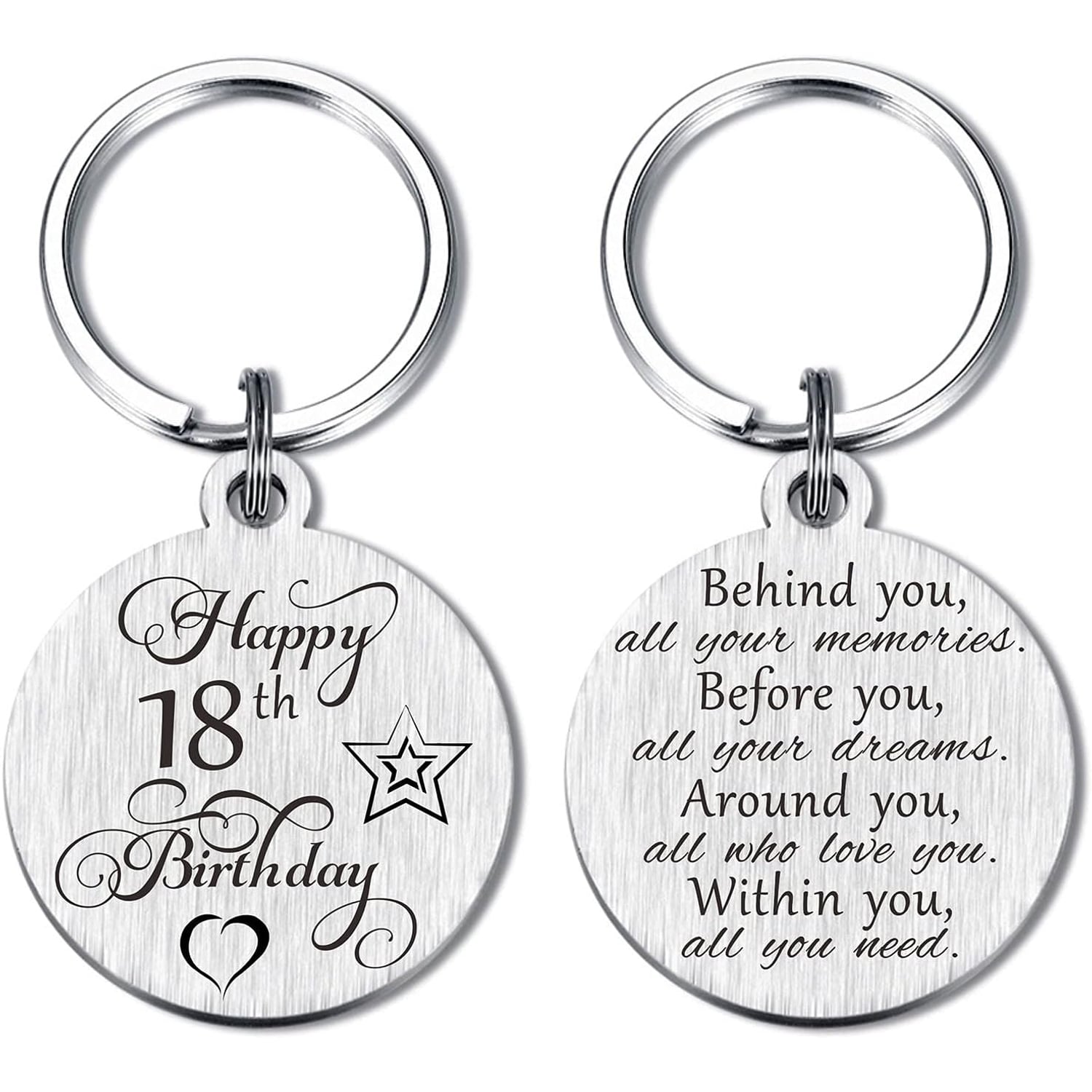 Happy 18th Birthday Engraved Keyring