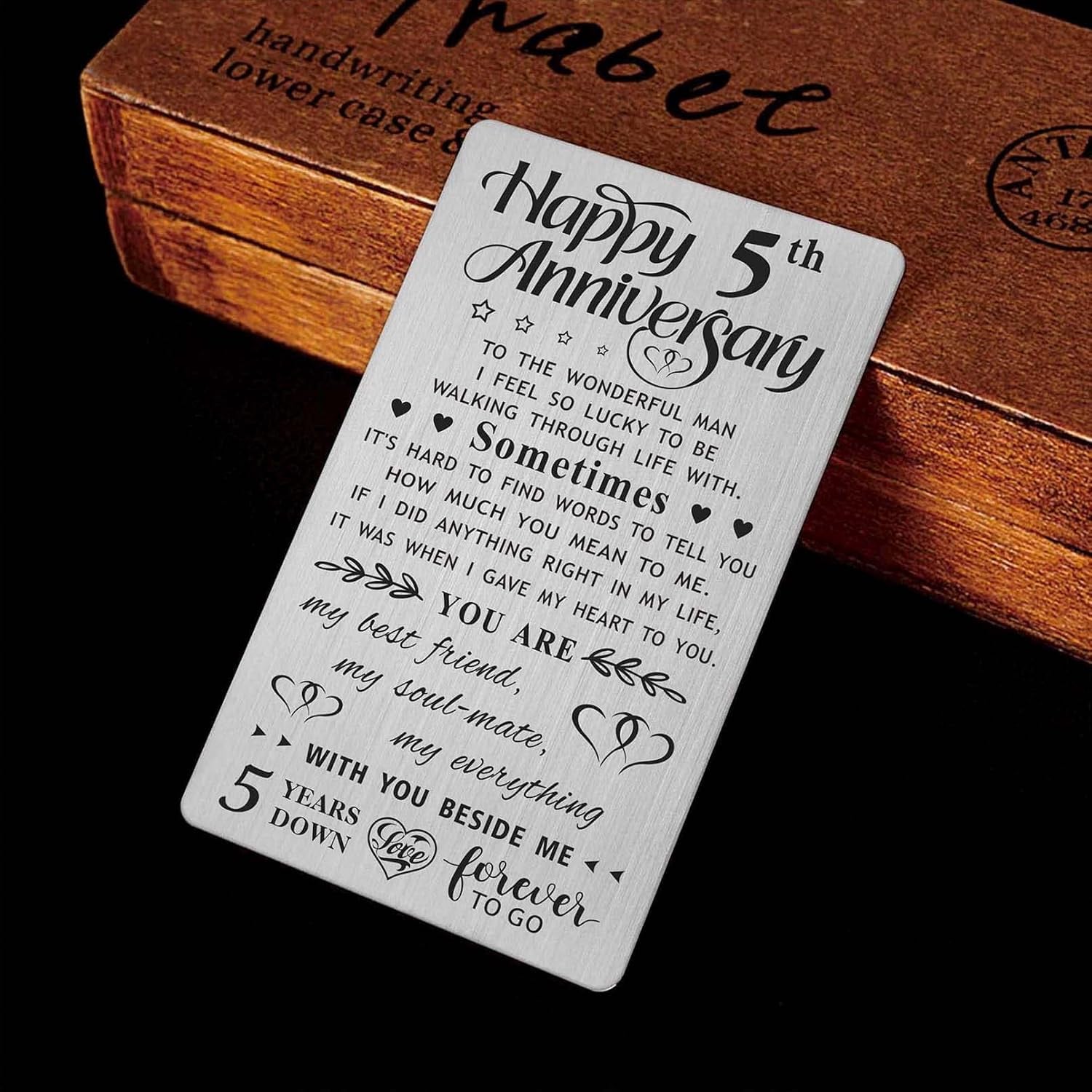 5th Anniversary Engraved Wallet Card: image 2