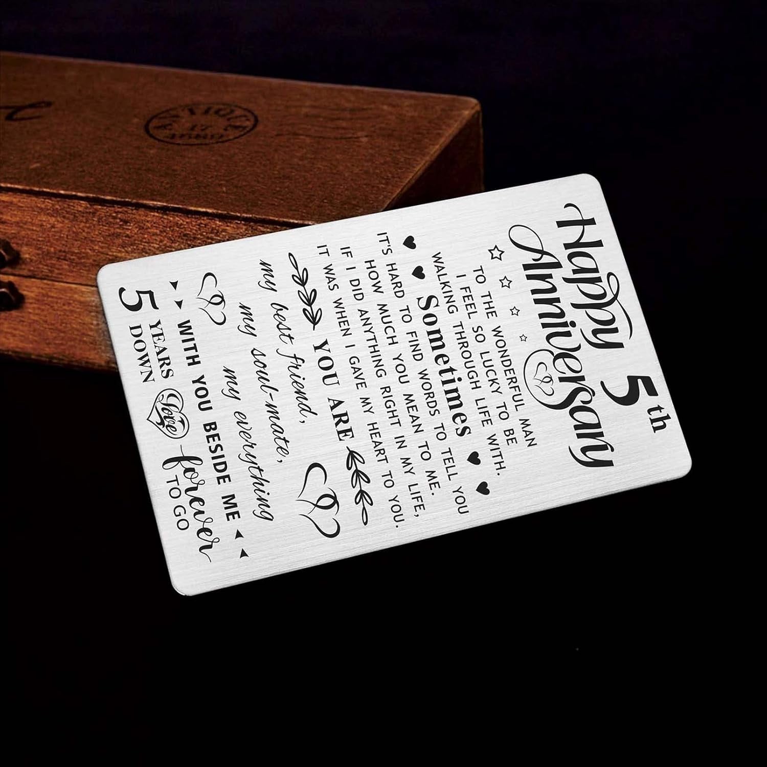 5th Anniversary Engraved Wallet Card: image 3