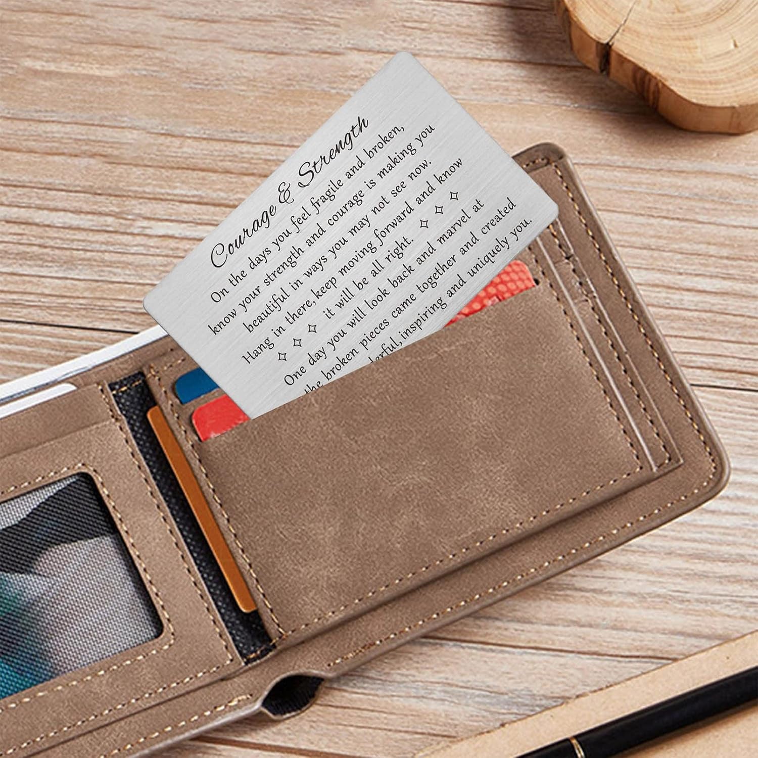 Courage and Strength Engraved Wallet Card: image 3