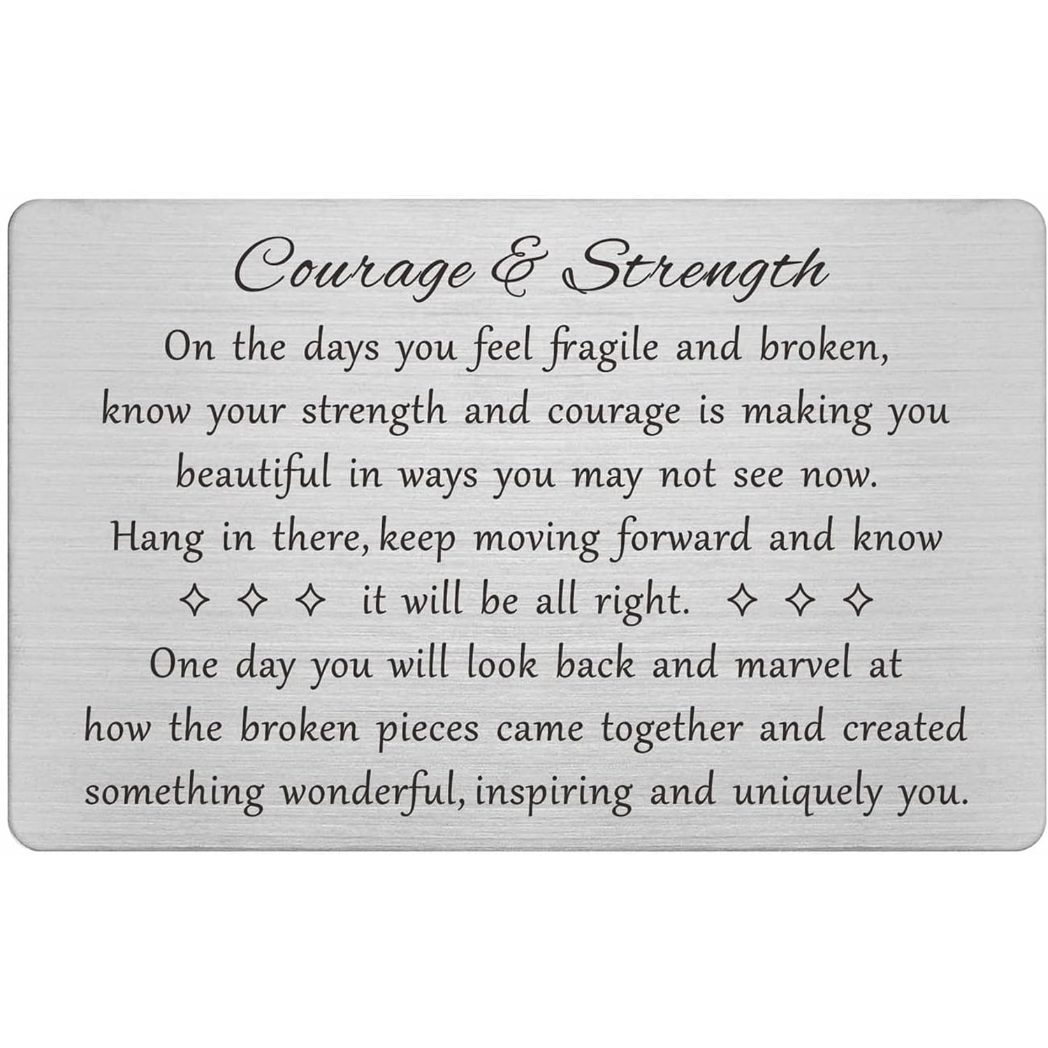 Courage and Strength Engraved Wallet Card