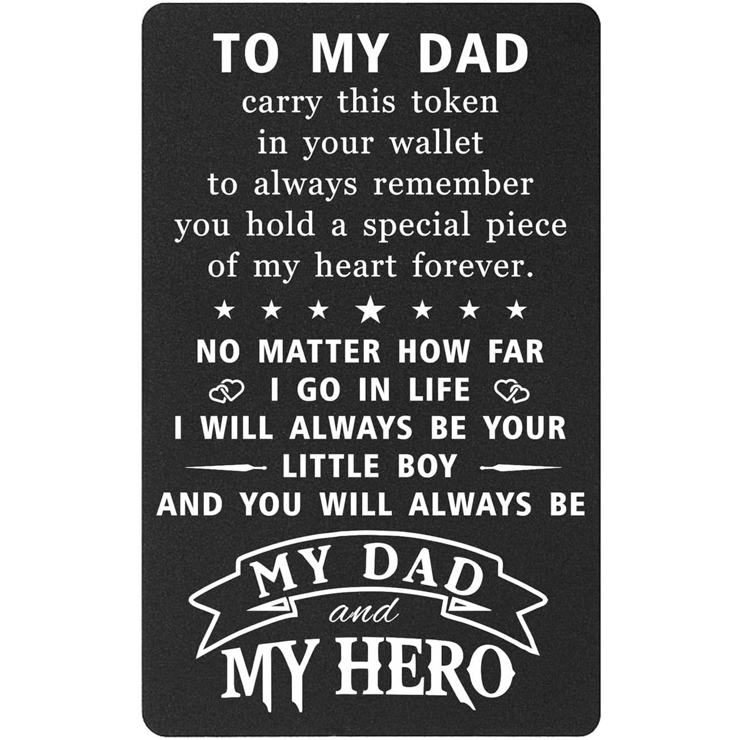 Dad Engraved Wallet Card from Son