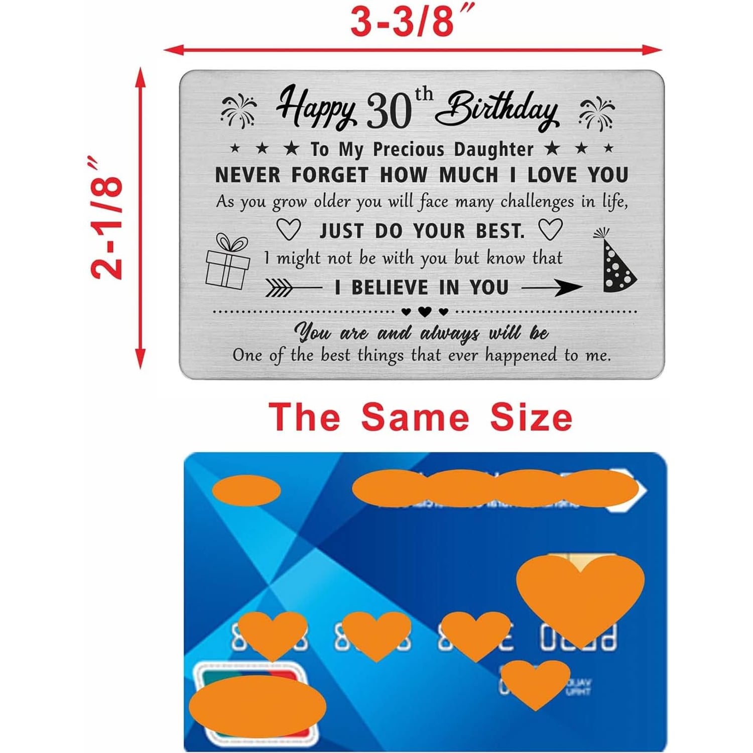 Daughter 30th Birthday Engraved Wallet Card: image 2
