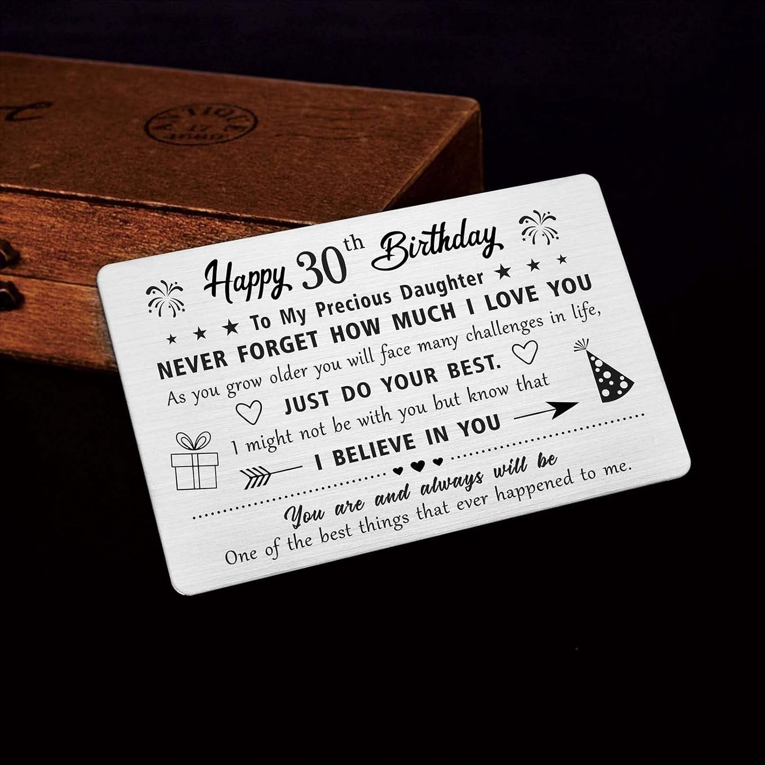 Daughter 30th Birthday Engraved Wallet Card: image 4