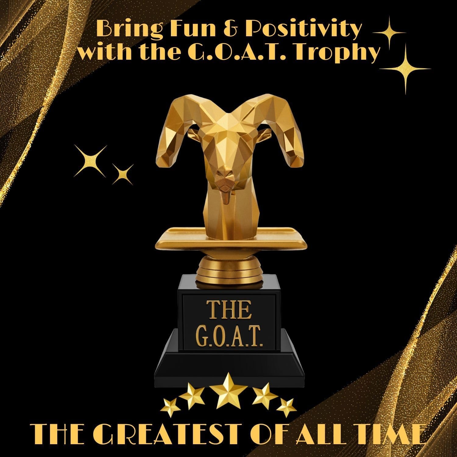 Engraved G.O.A.T. Goat Trophy Award