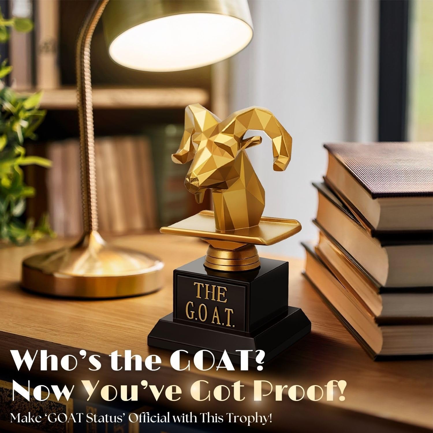 Engraved G.O.A.T. Goat Trophy Award