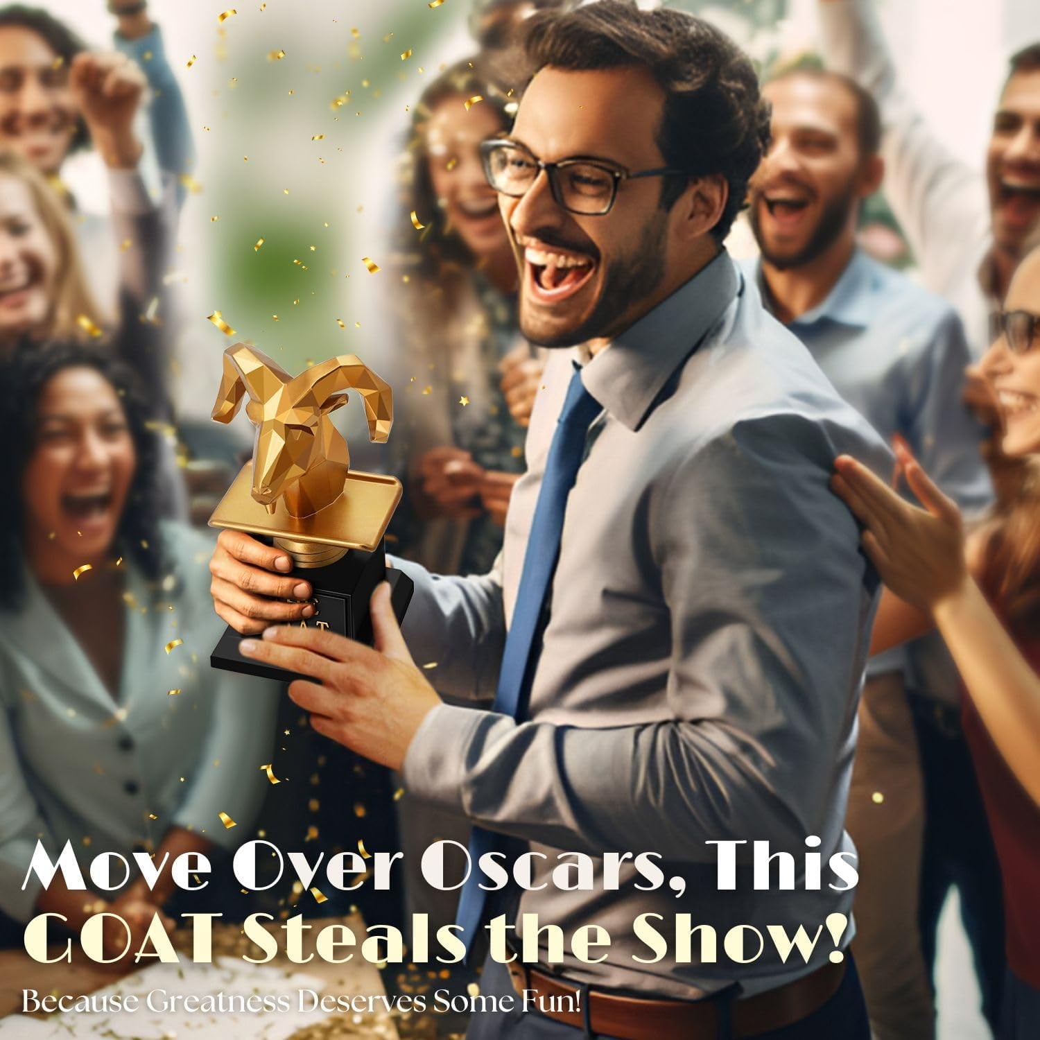 Engraved G.O.A.T. Goat Trophy Award