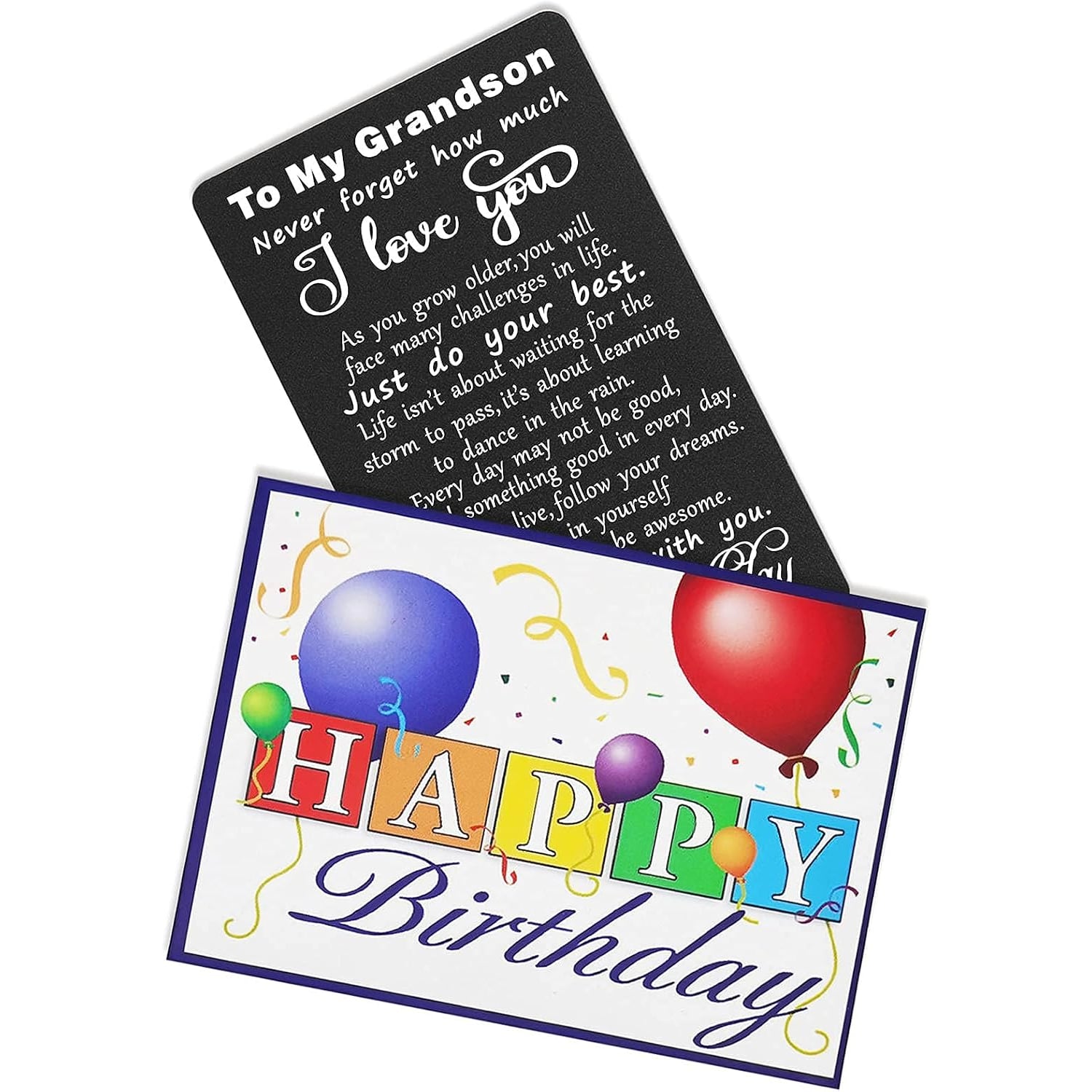 Grandson Engraved Wallet Card with Birthday Message: image 3