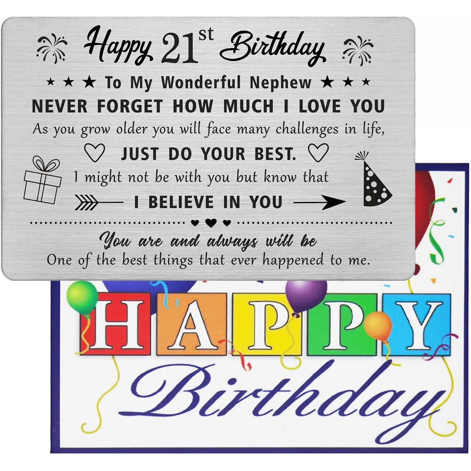 Nephew 21st Birthday Engraved Metal Wallet Card: image 5