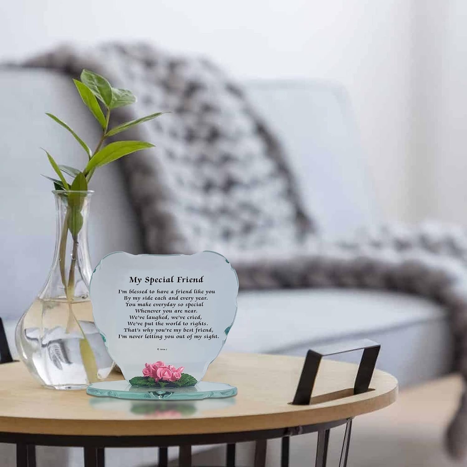 Special Friend Engraved Glass Plaque dimensions and specifications