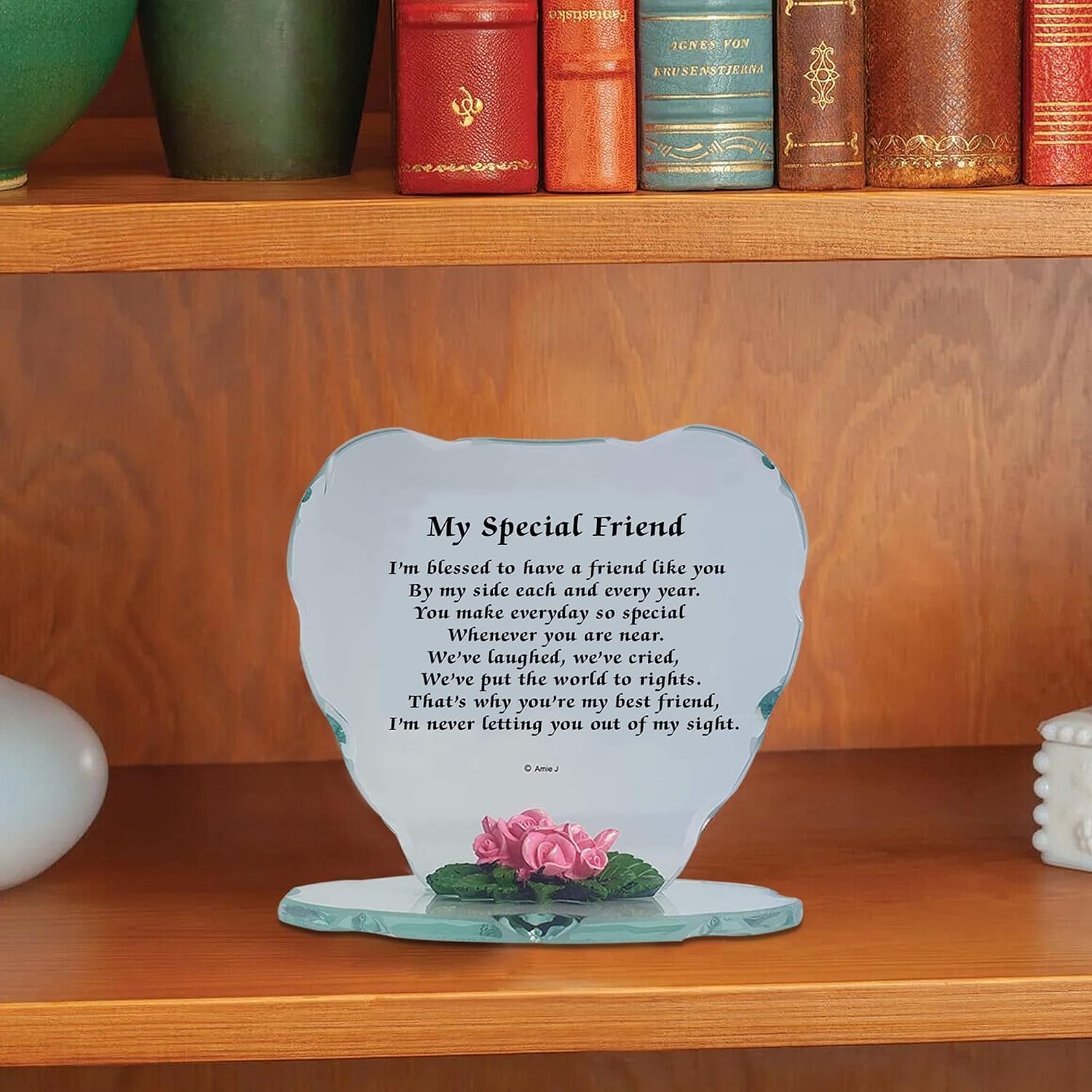 Special Friend Engraved Glass Plaque dimensions and specifications