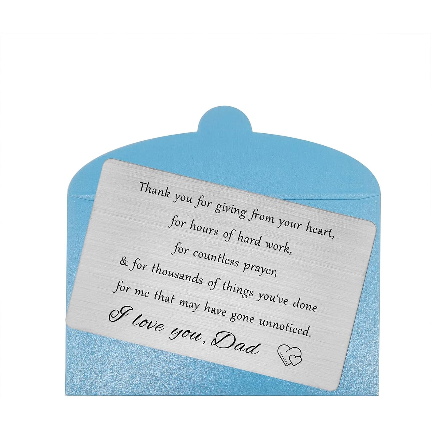 Thank You Dad Engraved Metal Wallet Card