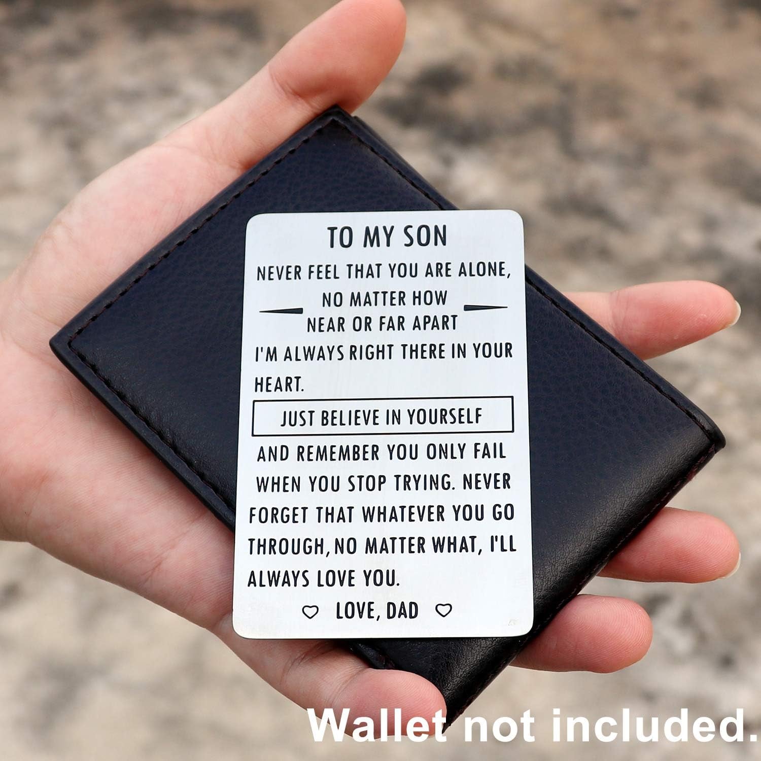 To My Son Engraved Wallet Card From Dad: image 2