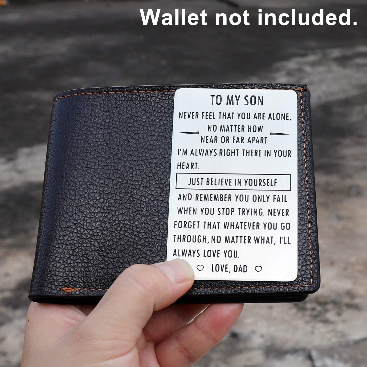 To My Son Engraved Wallet Card From Dad: image 4