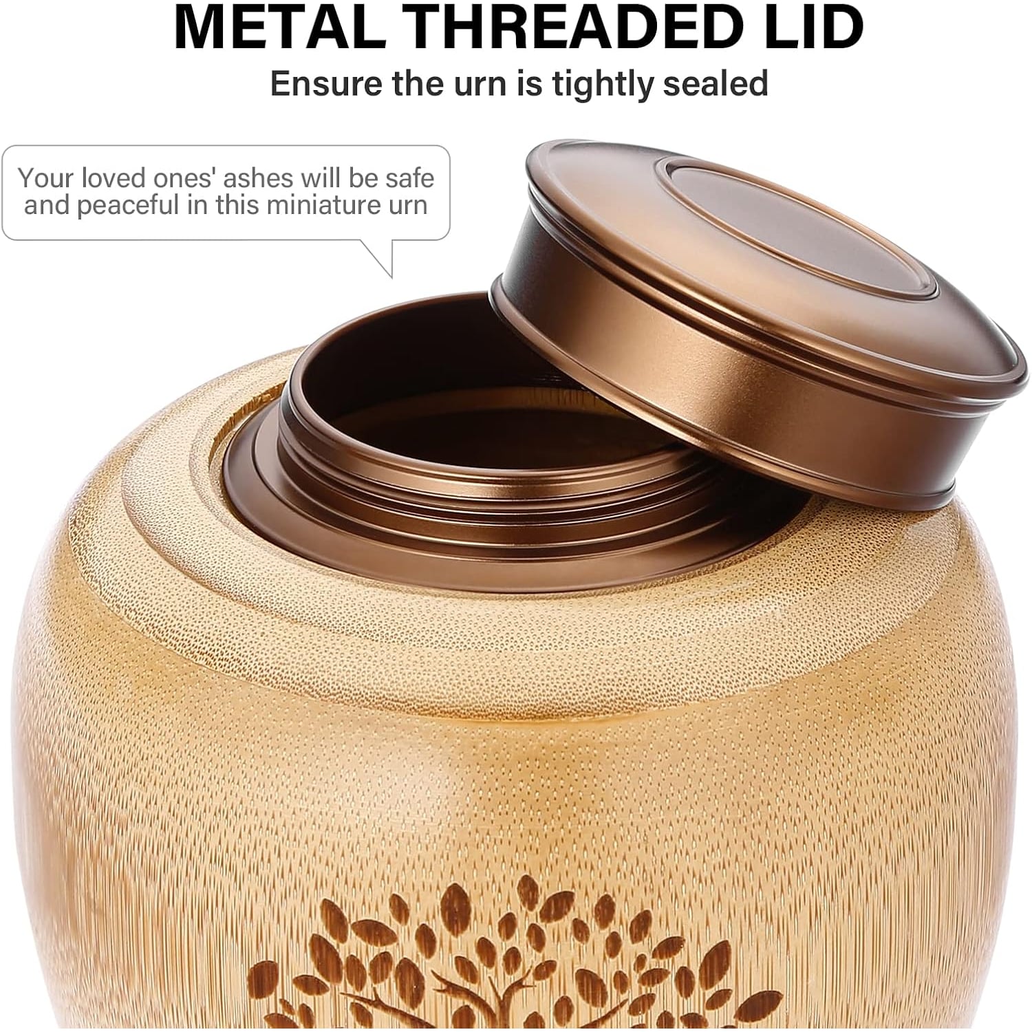 Tree of Life Engraved Bamboo Keepsake Urn: image 4