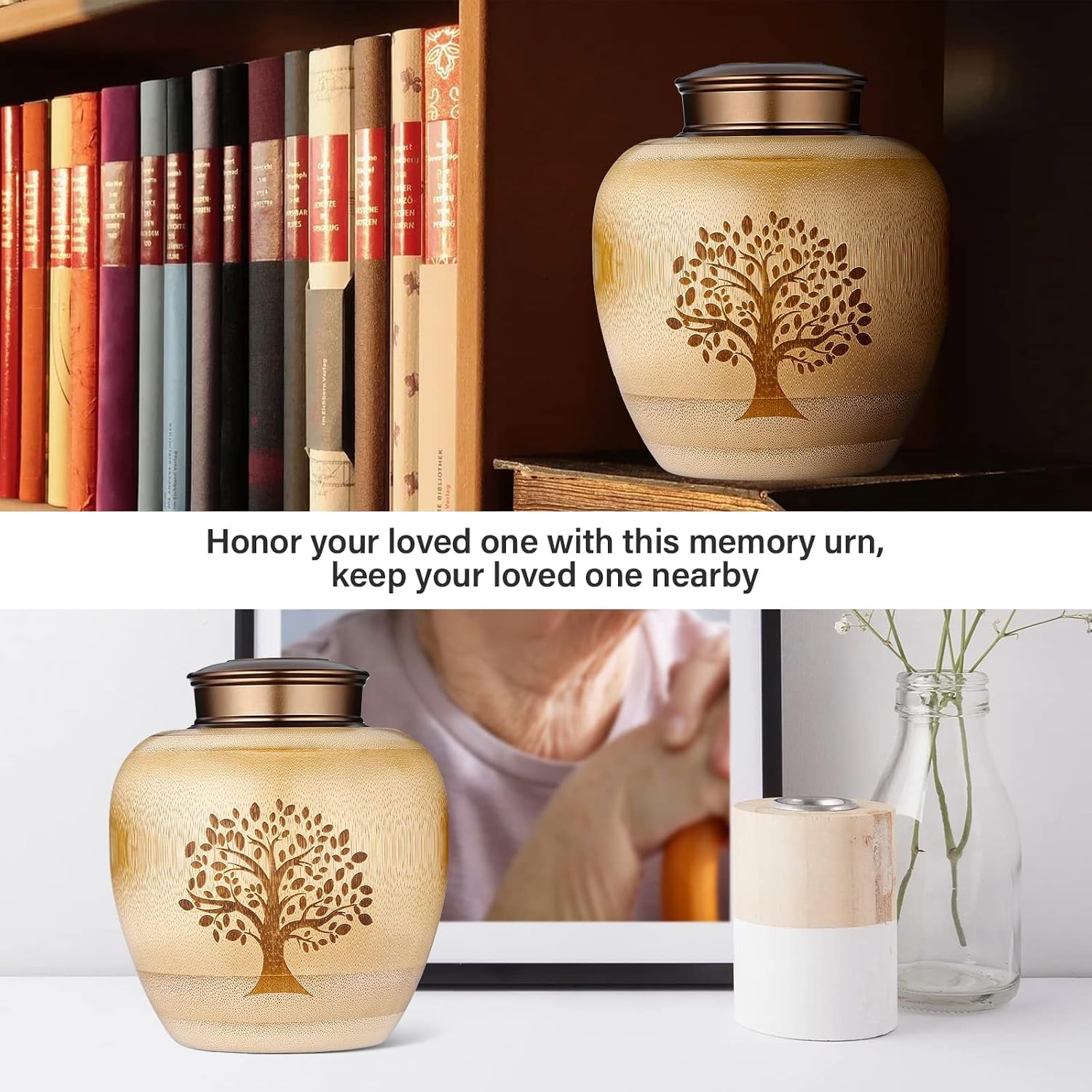 Tree of Life Engraved Bamboo Keepsake Urn: image 6
