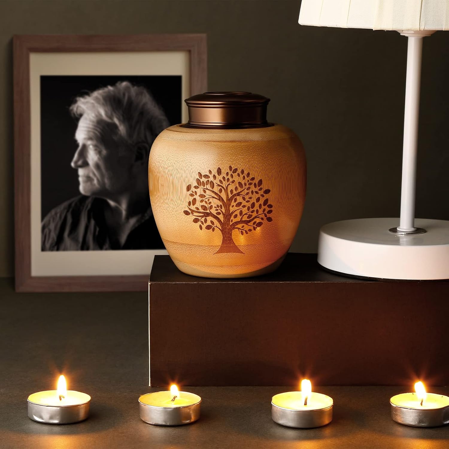 Tree of Life Engraved Bamboo Keepsake Urn: image 7